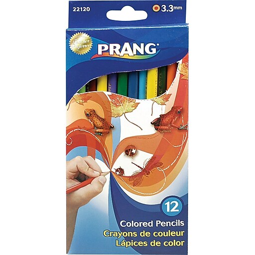 12 Count 3.3 Millimeter Cores Assorted Colors Prang Thick Core Colored Pencils 7 Inch Length 22120 