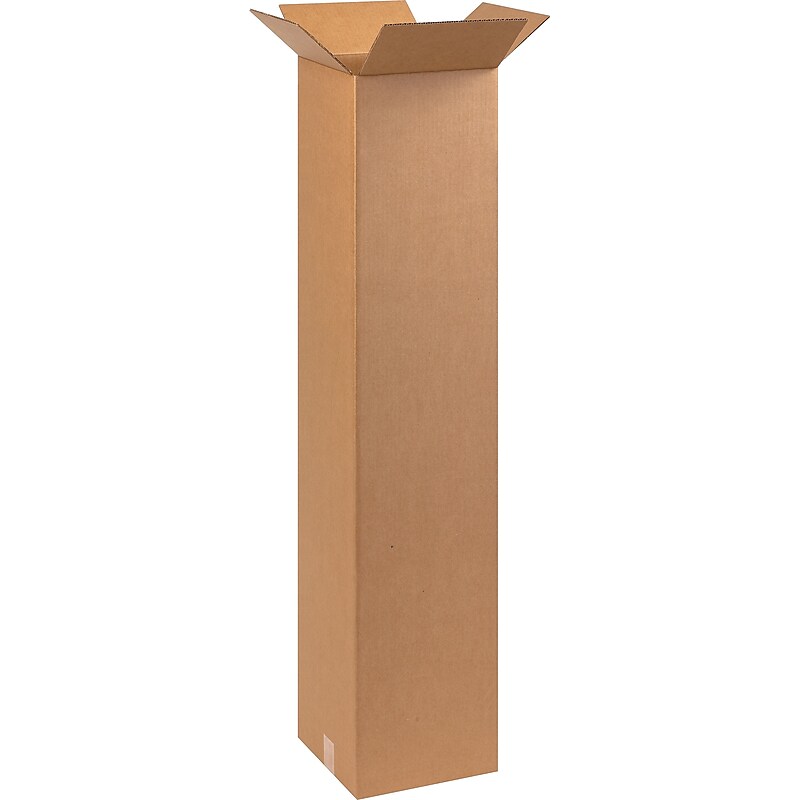 10" x 10" x 48" Corrugated Kraft Boxes, 25/Bundle (BS101048X) image 1
