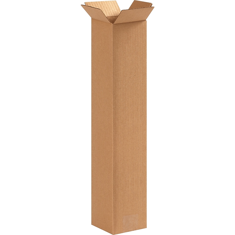 4" x 4" x 20" Shipping Boxes, 32 ECT, Brown, 25/Bundle (4420) image 1