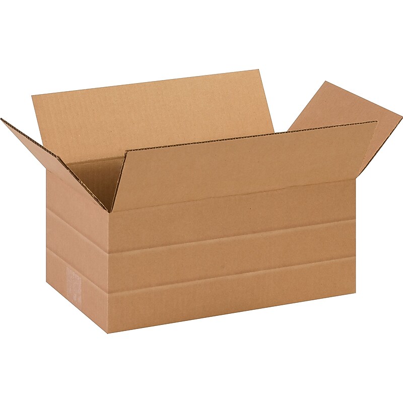 8" x 14" x 6"'' Multi Depth Shipping Boxes, 32 ECT, Brown, 25/Bundle(MD1486) image 1