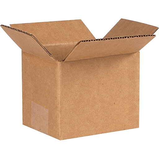 5" x 4" x 4" Shipping Boxes, 32 ECT, Brown, 25/Bundle (544) at Staples