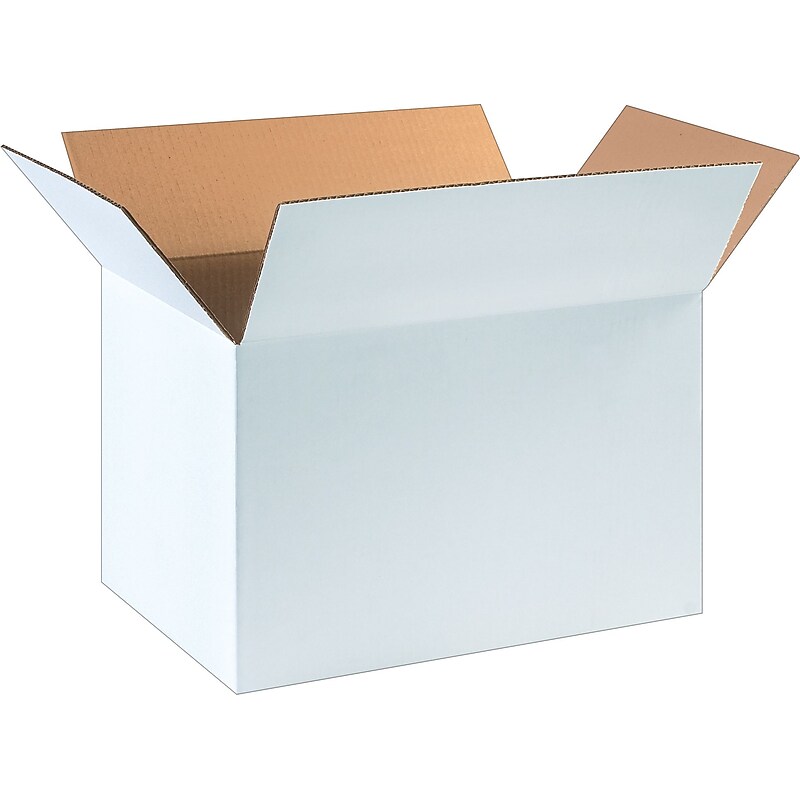 12" x 12" x 18" Shipping Boxes, White, 25/Bundle (181212W) image 1
