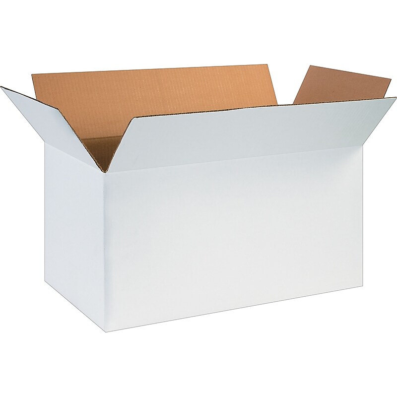 24" x 12" x 12" Shipping Boxes, 32 ECT, White, 25/Bundle (241212W) image 1