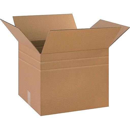 18 (L) x 15 (W) x 15 (H)" Multi-Depth Shipping Boxes, 32 ECT, Brown, 20