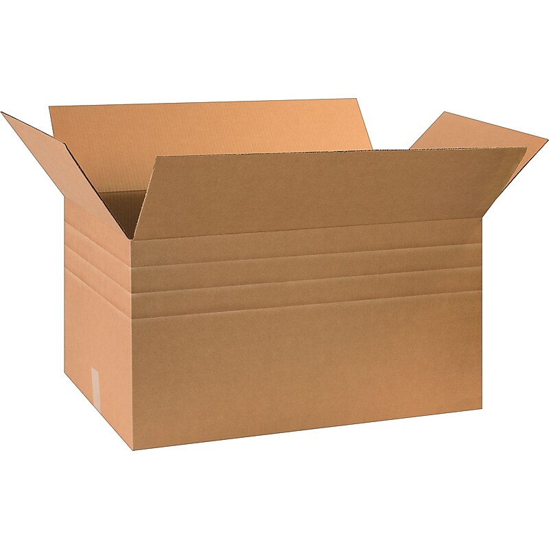 30 x 17 x 16" Multi-Depth Shipping Boxes, Brown, 15/Bundle (MD301716) image 1