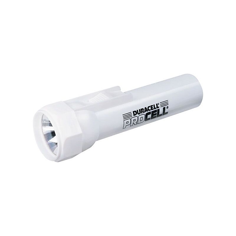 Duracell® PRO-CELL Plastic Flashlight, White, D Batteries Not Included image 1