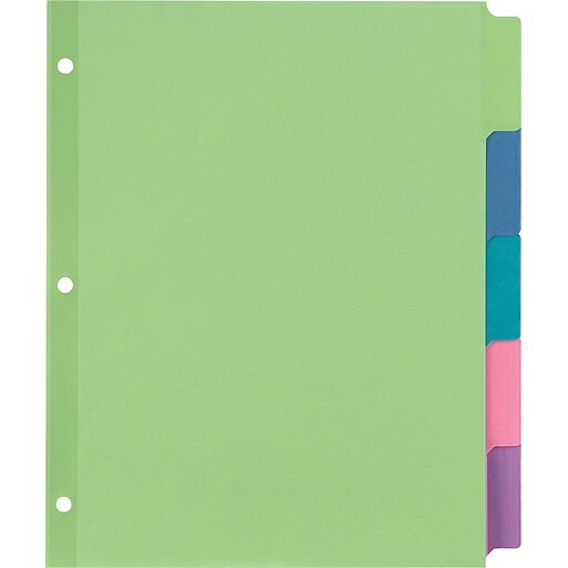 Staples Tab Writable Dividers, Multicolor, Large, 5 Tab Set (13512/23180) Staples