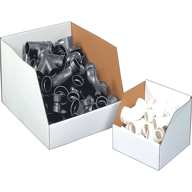 Jumbo Open Top Bin Boxes,16" x 24" x 12", White, 25/Bundle (BSBINJ162412) image 1