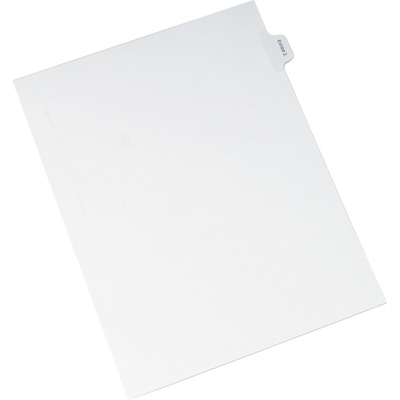 Avery Allstate® Index Divider, Exhibit 2, Side Tab, White, 25/Pk image 1