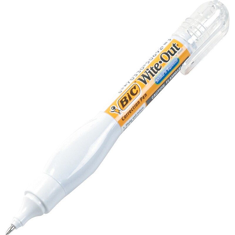 BIC Wite-Out Shake 'N Squeeze Correction Pen, Needle Point, White (BICWOSQP11) image 1
