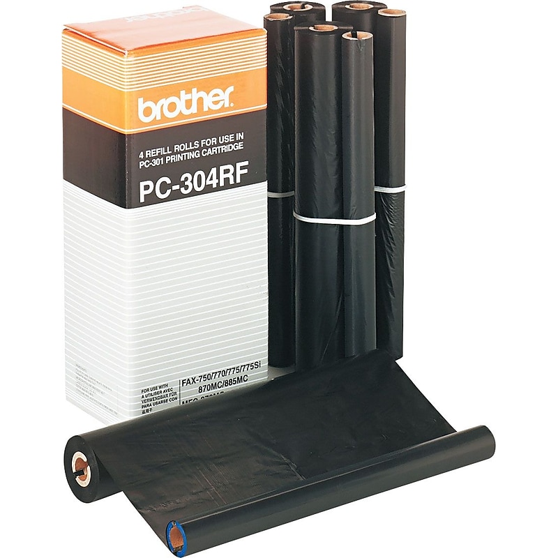 Brother PC304RF Black Standard Yield Fax Cartridge Refill, 4/Pack image 1