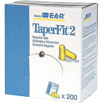 3M™ E-A-R™ TaperFit™ 2 Earplugs, Uncorded, Poly Bag, Regular Size, 200 Pairs/Case (312-1219)