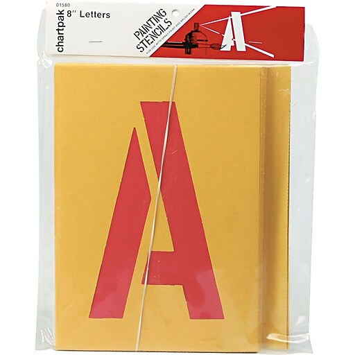 Chartpak Painting Stencil Set, 8" Capital Letters at Staples