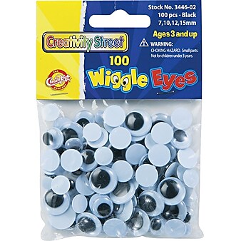 Chenille Kraft® Wiggle Eyes, Black, Assorted Sizes (AC3446-02)