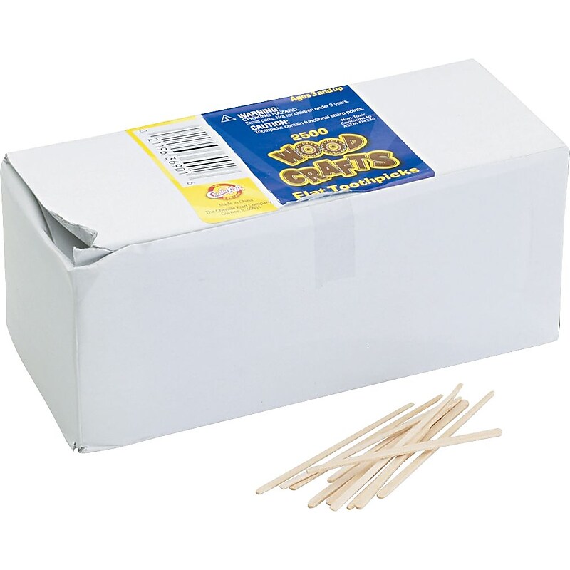 Chenille Kraft Company Flat Wood Toothpicks, Natural, 2,500/Pk (3690-01) image 1