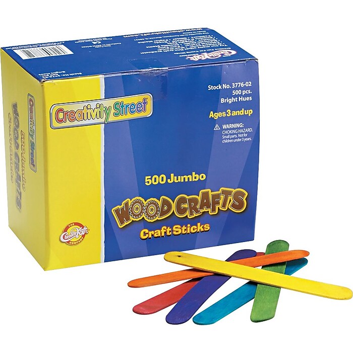 Tongue Depressor Sticks Colorations® Large Colored Wood Craft Sticks ...