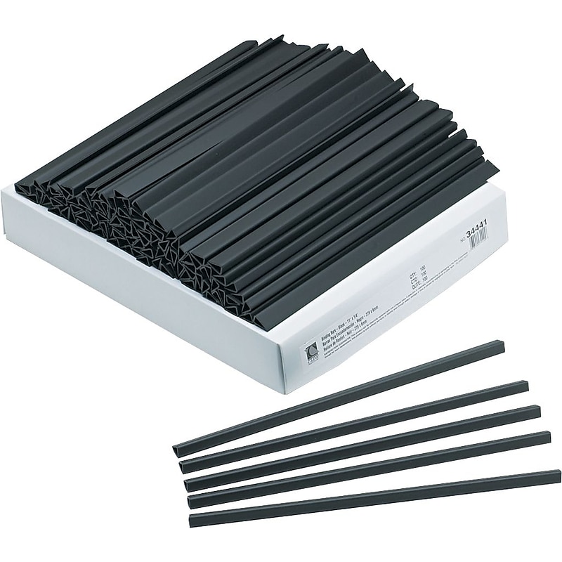 C-Line Slide 'N Grip Binding Bars, Black, 100/Box (34441) image 1