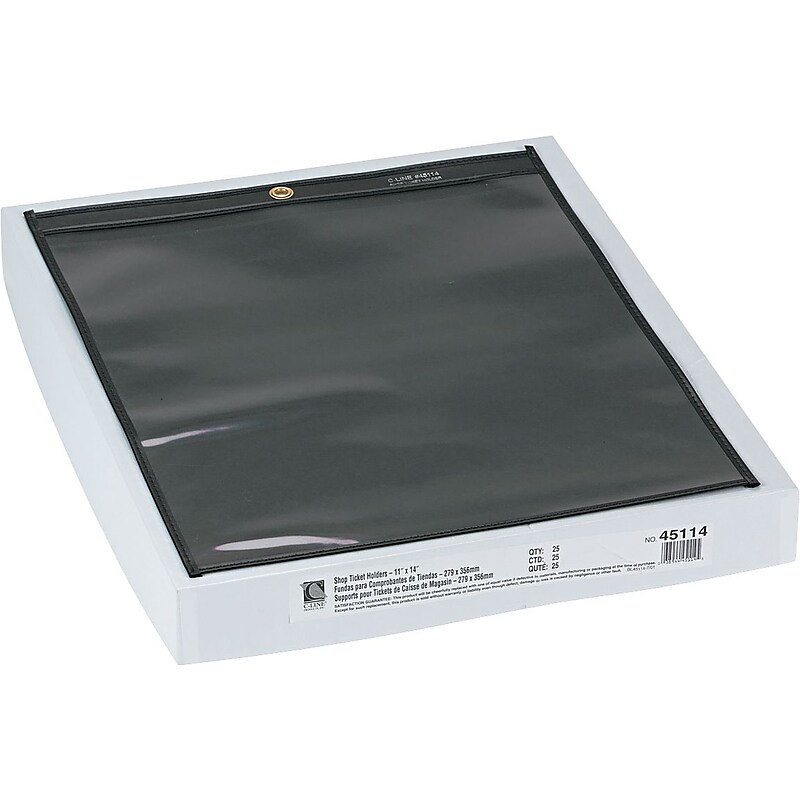 Shop Ticket Holder, Clear Front/Black Pressbrd Back, for 11" x 14" Insert, 25/Box (45114) image 1