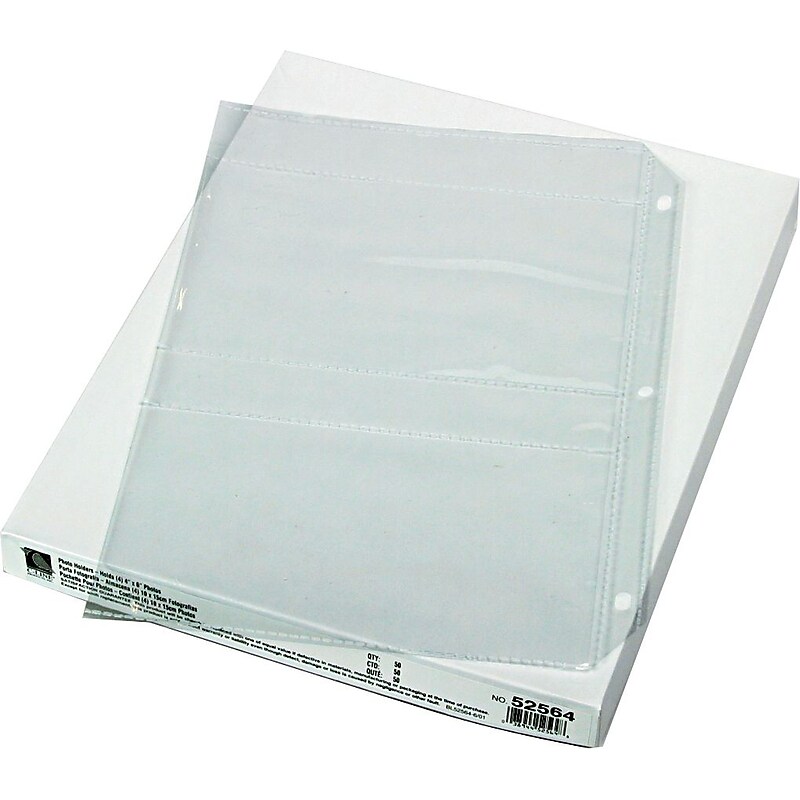 Photo Holders, For 3 Ring Binders, Holds 4 Photos, 4"x6" image 1