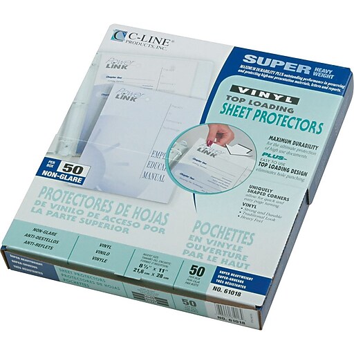 CLine Sheet Protector, Vinyl, SuperHeavyweight, NonGlare, 81/2" x