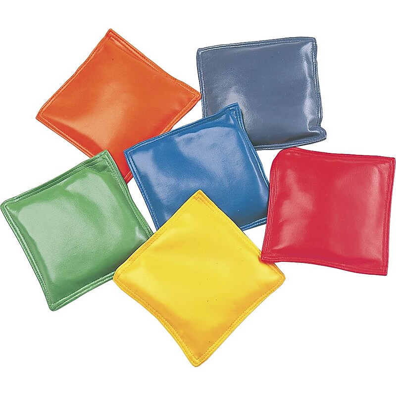 Vinyl-Covered Bean Bag Set, 4" Bags, Assorted Colors, 6 Bags per Set (CSIMBB4SET) image 1
