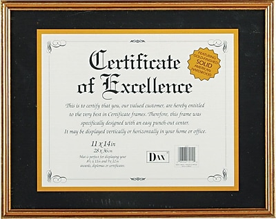 Hardwood Document/Certificate Frame with Mat, Antiqued Gold Leaf | Staples®