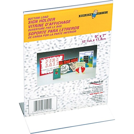 StandUp Sign Holder, Clear Acrylic, 5w x 7h at Staples