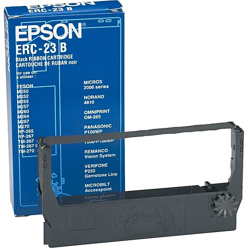 Epson ERC23B Black Nylon Cash Register Ribbon Staples