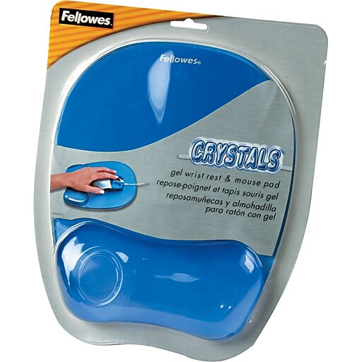 Fellowes Crystal Gel Mouse Pad/Wrist Rest Blue Staples