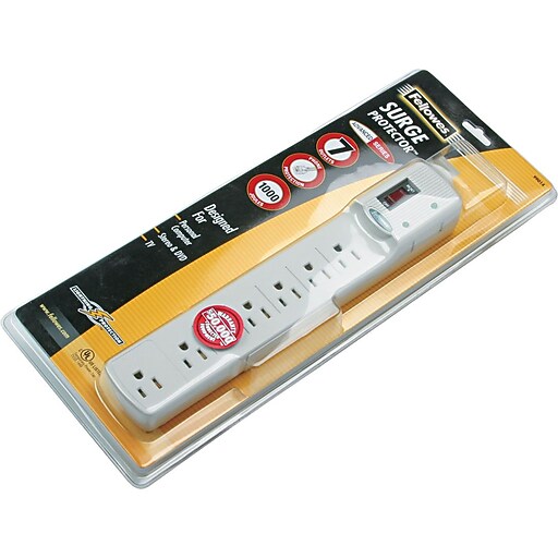 Fellowes® Surge Protector with Phone/Fax, 7Outlet, 1,000 Joules