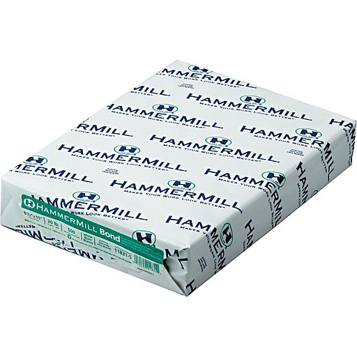 Hammermill ® Multipurpose Bond Paper, White, 8 1/2"W x 11"L, 500/Ream Staples