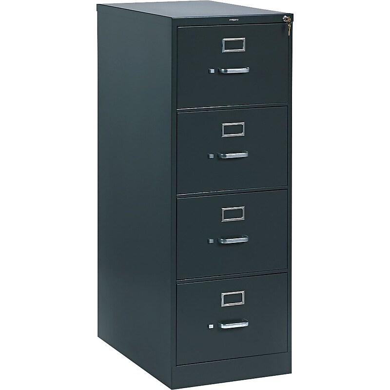 HON 310 Series Vertical File Cabinet, Legal, 4-Drawer, Charcoal, 26 1/2"D (314CPS) image 1