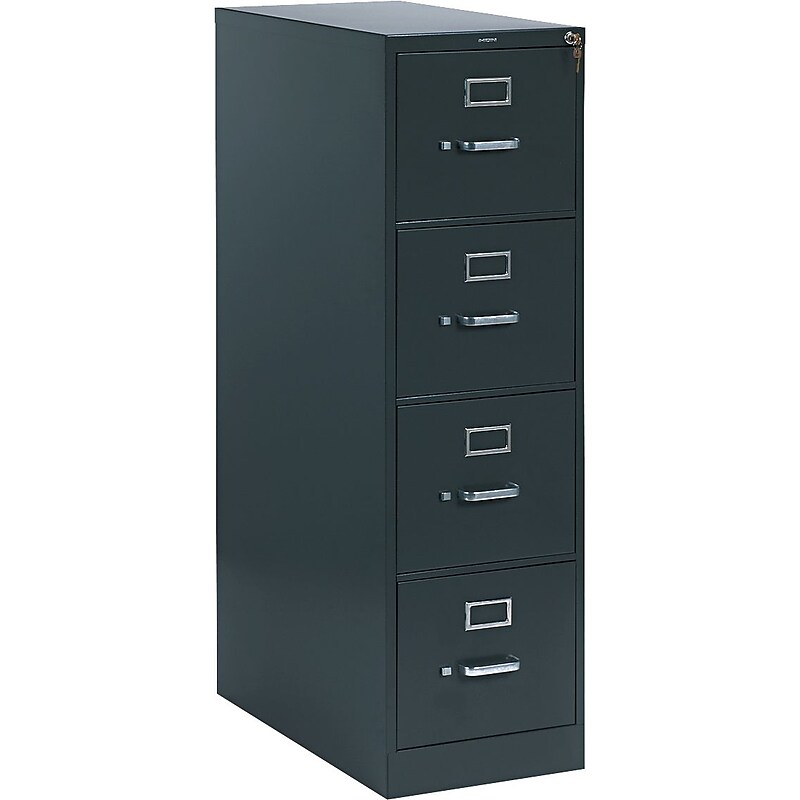HON 310 Series Vertical File Cabinet, 26 1/2" 4-Drawer, Letter Size, Charcoal image 1