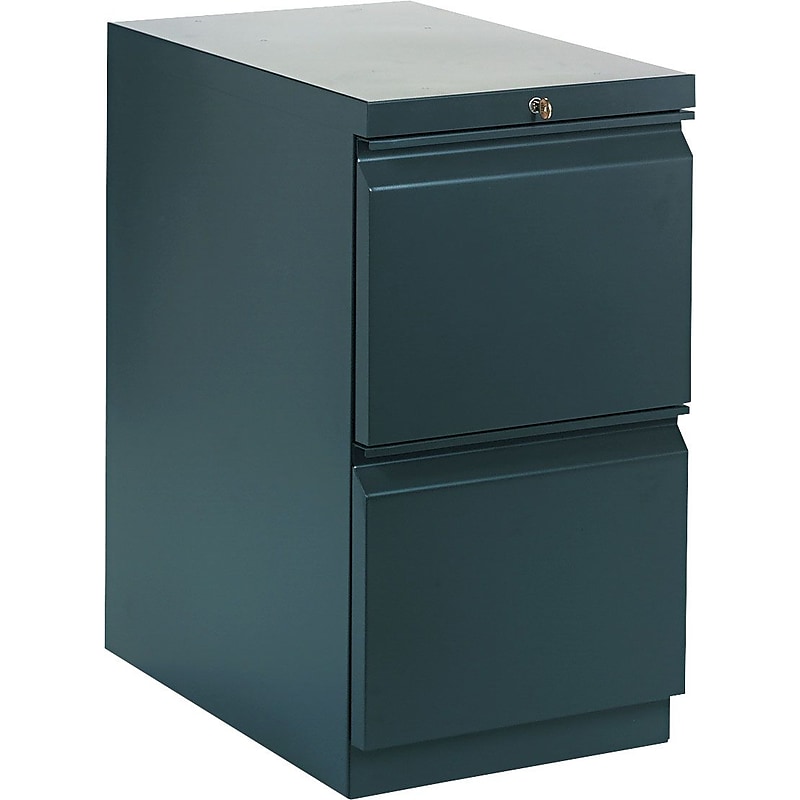 HON Brigade 2-Drawer Mobile Vertical File Cabinet, Letter Size, Lockable, 28"H x 15"W x 23"D, Charcoal (H33823RS) image 1