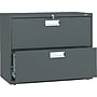 HON Brigade 600 Series Lateral File Cabinet, A4/Legal/Letter, 2-Drawer, Charcoal, 36"W~#|#~s0163607_sc7