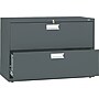 HON Brigade 600 Series Lateral File Cabinet, A4/Legal/Letter, 2-Drawer, Charcoal, 42"W~#|#~s0163611_sc7