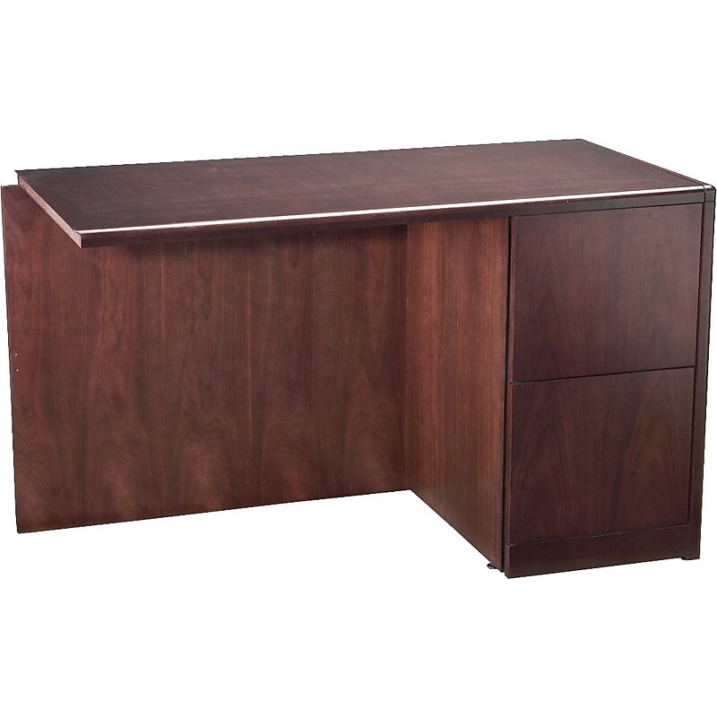 HON 92000 Series "L" Workstation Right Return, Mahogany, 48" x 24" image 1