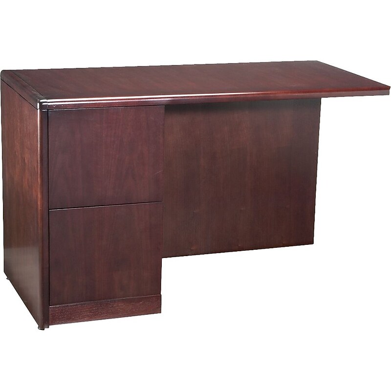 HON 92000 Series "L" Workstatin Left Return w/Pedestal, 29-1/2"H x 48"W x 24"D, Mahogany image 1