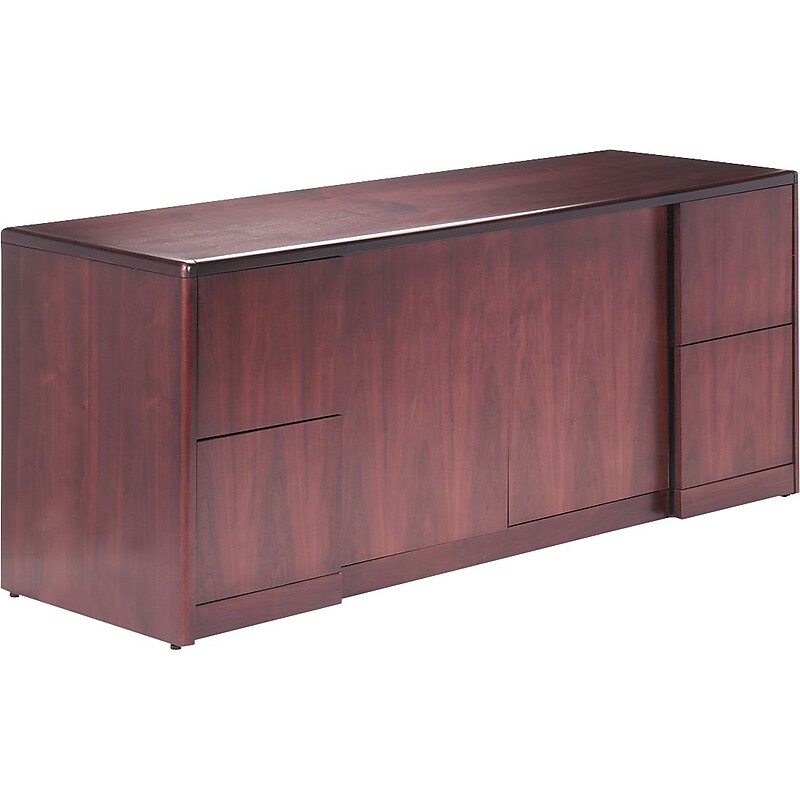 Hon 92000 Series Credenza w/Full-Height Pedestals and Doors, Mahogany image 1