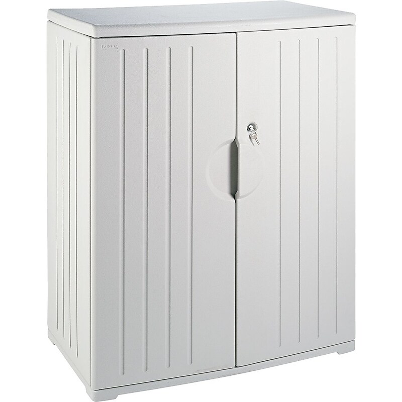 Iceberg® Officeworks® Polyethylene Storage Cabinet, Non-Assembled, 46Hx36Wx22D", Platinum image 1