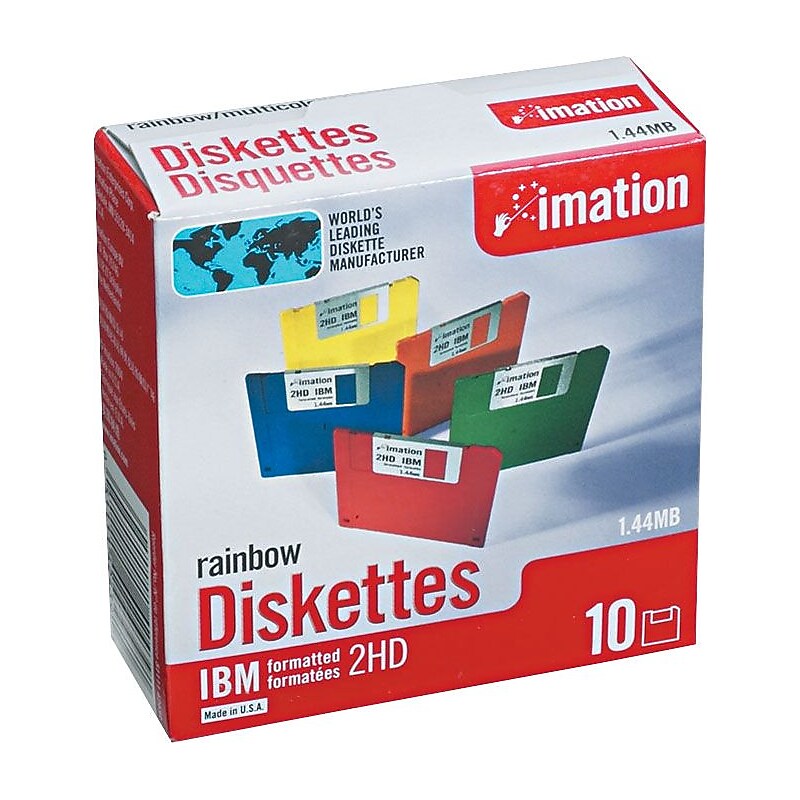 Imation 10/Pack 1.44MB Rainbow Floppy Diskettes, PC Formatted image 1