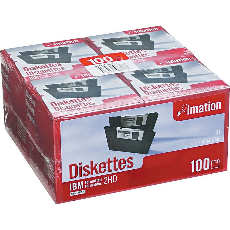 Imation 100/Pack 1.44MB Floppy Diskettes, PC Formatted image 1
