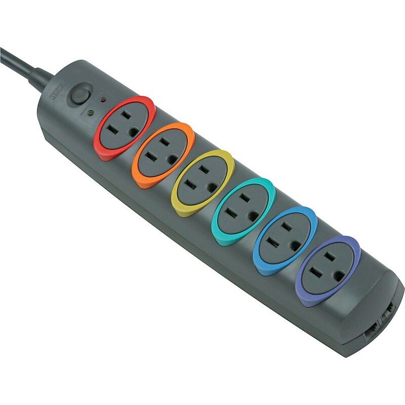 Kensington SmartSockets 6 Outlet Surge Protector, 8' Cord, 1260 Joules (62144) image 1