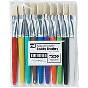 Paint Brushes, Natural Bristles, Flat, 7-1/2" Hdle, 10/ST, Asst.