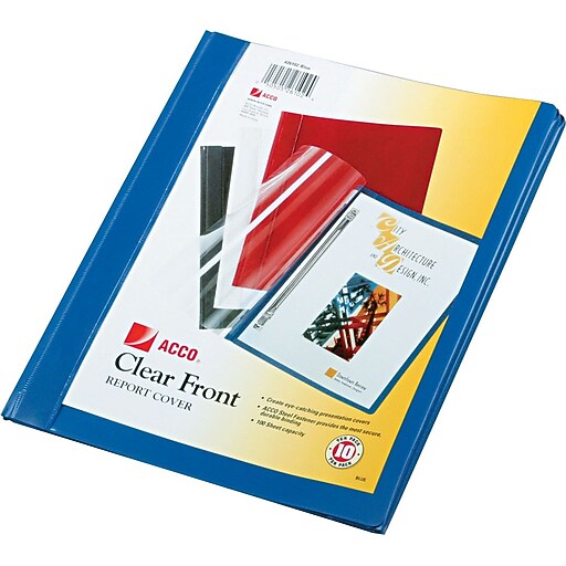 Shop Staples for ACCO Poly Clear Front Report Cover, Blue, Letter size