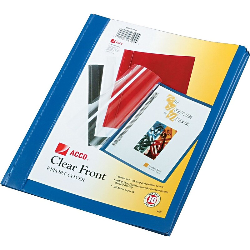 ACCO Report Cover, Letter Size, Blue, 10/Pack (ACC26102) image 1