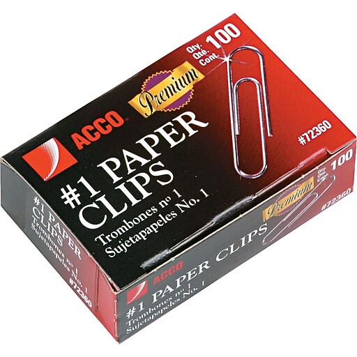 ACCO® Paper Clips, 1, Smooth, 1,000/PK at Staples