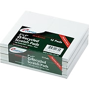 Ampad Evidence® Recycled Scratch Pads, White, 3" x 5", 100 Sheets/Pd, 12/Pk