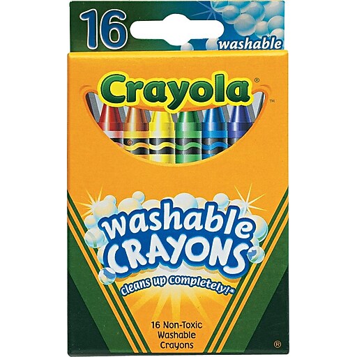 Crayola® Washable Crayons, 16/Box Staples