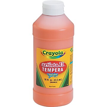 Crayola Artista II Washable Tempera Paint, Orange, 16 oz. (54-3115-036)